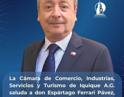 Don Espártago Ferrari Pavez por asume como Director Regional de CORFO Tarapacá.